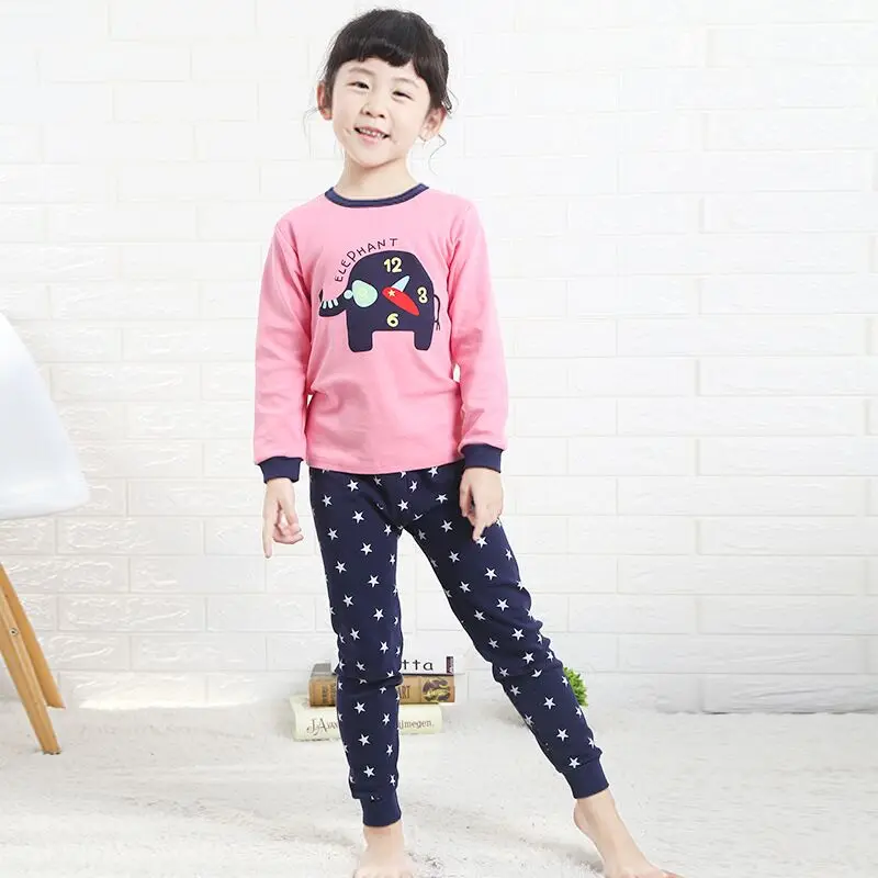 Новая хлопковая детская пижама, комплект одежды для сна пижамы с длинными рукавами и рисунками Одежда для маленьких мальчиков пижамы для детей, одежда для сна, пижамы, Infantil - Цвет: color at picture