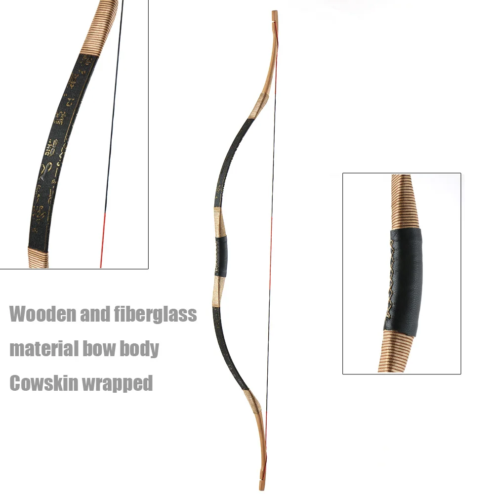 Billig Recurve Lange Bogen Traditionellen Bogenschießen Horsebow Longbow mit Fall Links und Rechtshänder für Praxis Ziel Jagd 30 50lbs