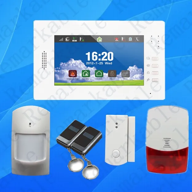 Advanced smart 7 inch touch screen home security 868MHZ GSM font b alarm b font system
