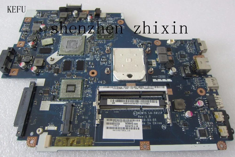 

The laptop motherboard for For ACER ASPIRE 5551G 5552G MBR4302001 NEW75 LA-5911P REV:1.0 With graphic card 8 Chips