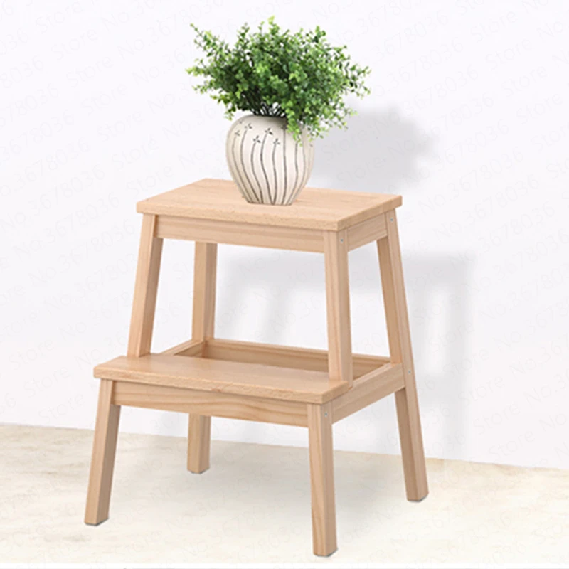  Multifunctional Solid Wood Pedestal Double Children Stool Non-slip Ascending Home Kitchen Ladder St - 4000002930022
