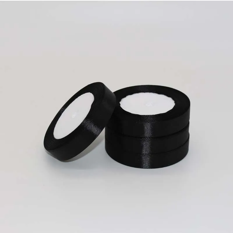 1 шт. черная шелковая атласная лента 25 ярдов|silk satin ribbon|satin ribbonsatin ribbon wholesalers |