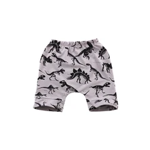 Повседневная активность хлопок для новорожденных мальчиков Регулярный тип животных печати эластичный пояс серый шорты наряд летом От 0 до 3 лет