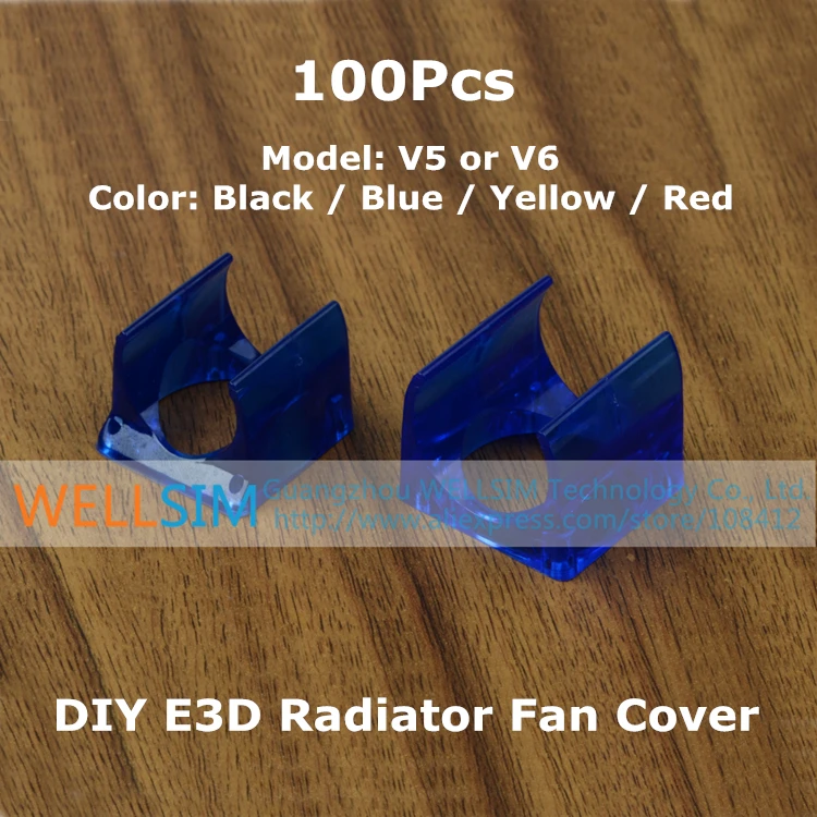 

100Pcs DIY Multi-Color E3D V5 V6 Special Injection Molding Radiator Heatsink Fan Cover For 3010 cooling fan For 3D Printer