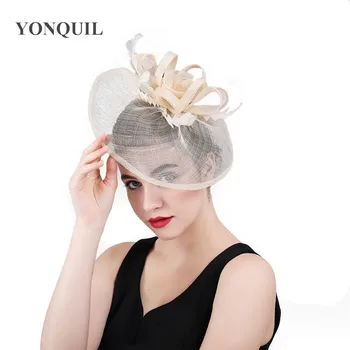 

2020 Sinamay Fascinator Headwear Kentucky Derby Wedding New Elegant Women Headbands Loops Headpiece Summer Formal Dress