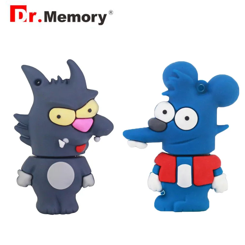 

Usb 2.0 Flash Drive Simpson Mouse Wolf Pen Drive 32GB Memory Stick Cute Simpson Personalized Pendrive Creactive Usb Key Gift