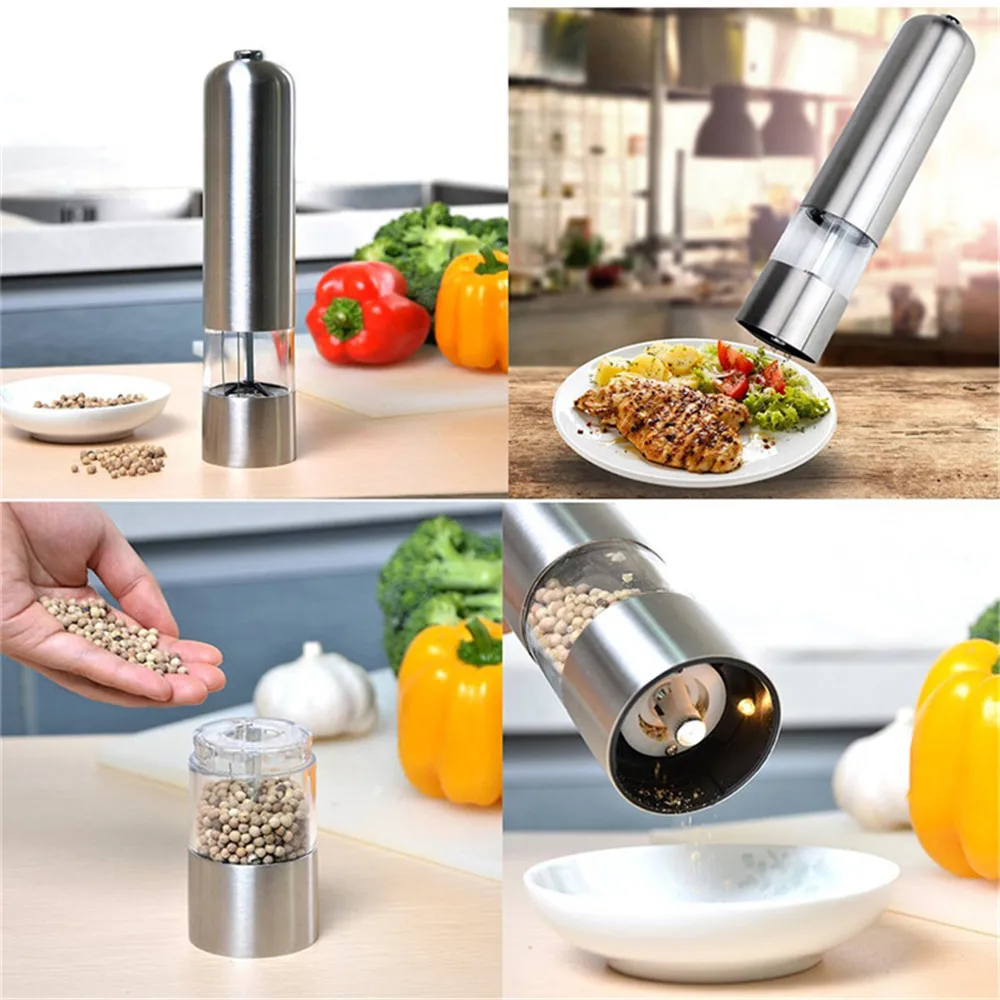 MIUK Electric Salt and Pepper Grinder Shaker Mill Kitchen Automatic Led Light