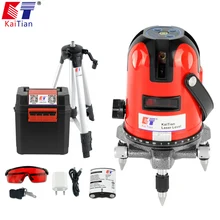 Kaitian Niveau Laser Tripod for Leveling 5/8 Lazer Level 5 Lines 6 Points Receiver Tilt Function Laser Level Self Levelling 360