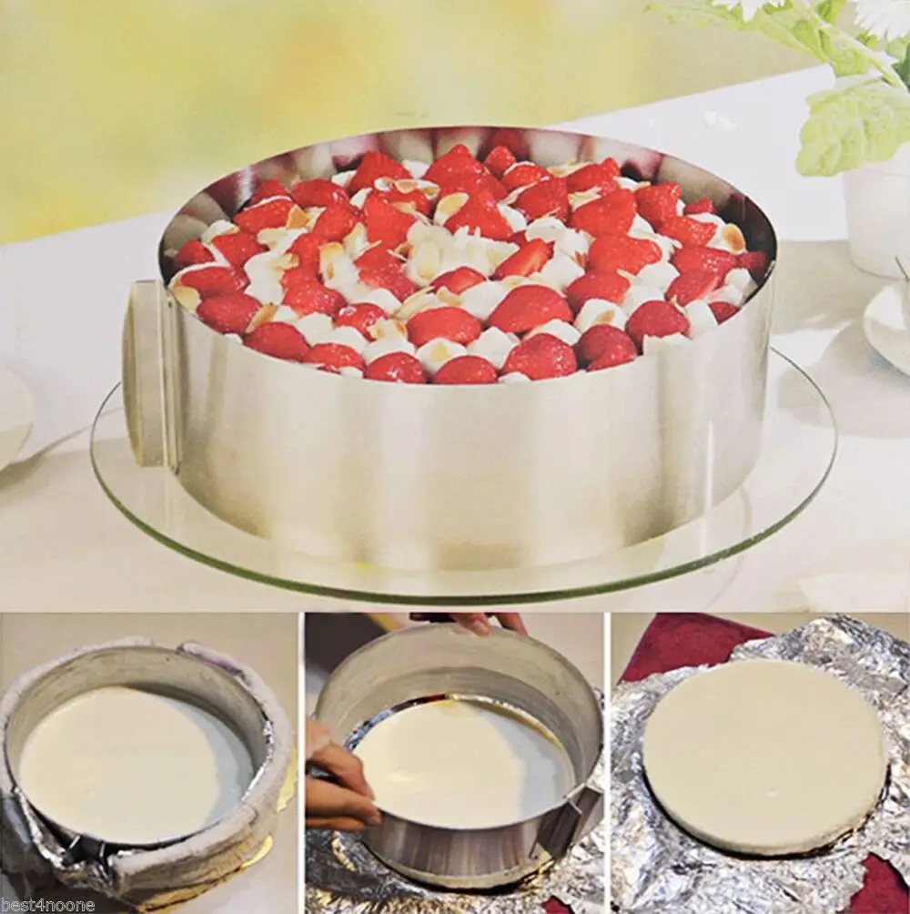 Adjustable Round Stainless Steel Mousse Cake Ring Mold Layer Slicer Cutter