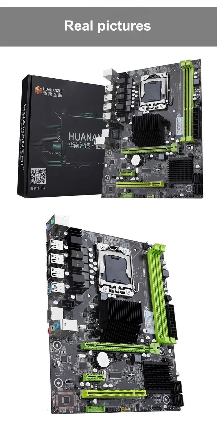 Сборка ПК huanan Zhi X58 LGA1366 материнская плата со скидкой материнская плата с процессором Intel Xeon E5649 2,53 ГГц ram 16G(2*8G