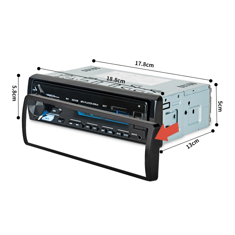 Автомобильный MP3 плеер AOSHIKE 1 DIN USB AUX Bluetooth 12 В FM радио мультимедийный с поддержкой