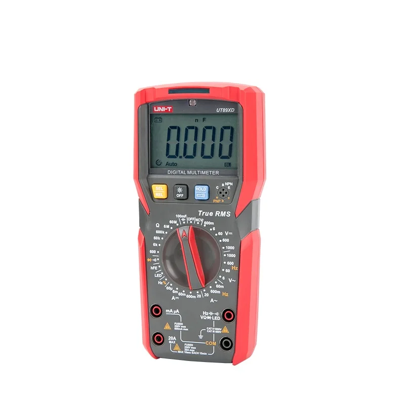 Goedkoop UNI T UT89XD Professionele Digitale Multimeter True Rms 1000V 20A Ac Dc Voltmeter Capaciteit Resistance Tester Met Led Meet