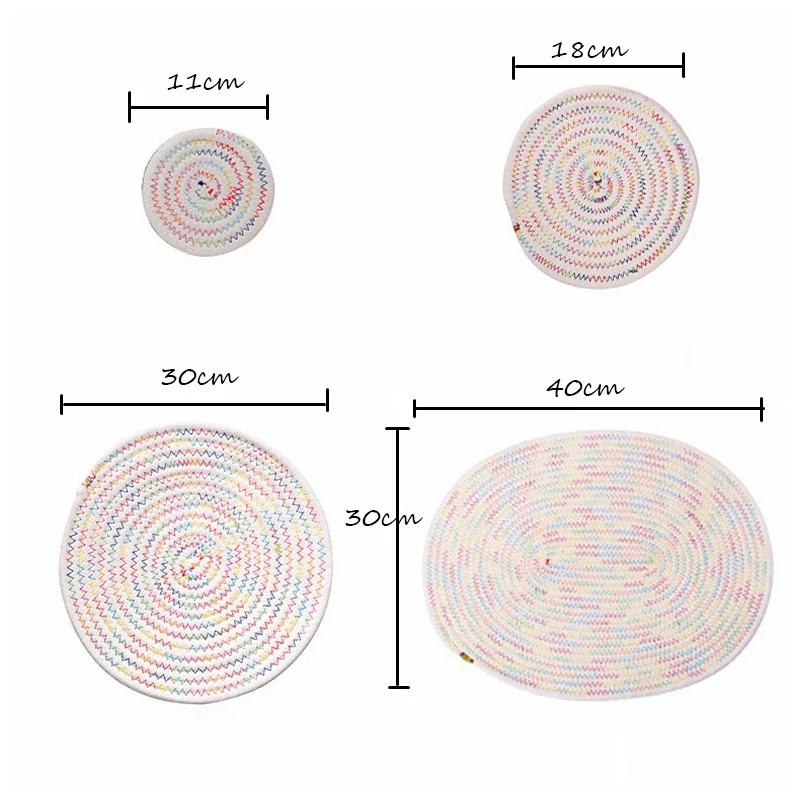 Набор из 4 японских хлопковых нитей коврик для обеденного стола термостойкий нескользящий коврик для чашек бытовые принадлежности подставка для чашек