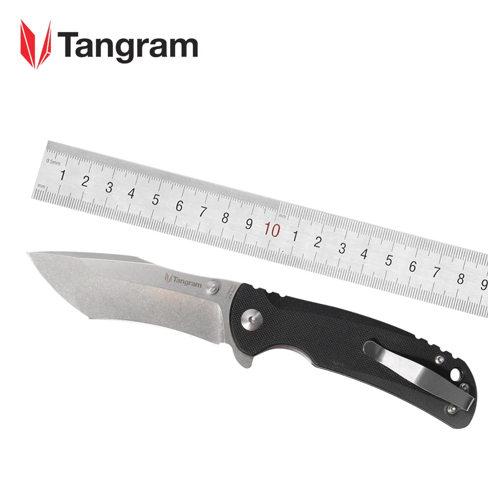 Складной нож Tangram, карманный нож, тактические самозащитные ножи для защиты для охоты, ручные инструменты - Цвет: TG4001A1