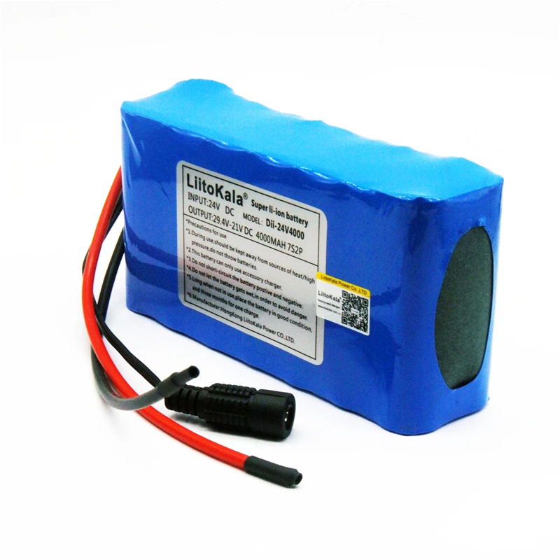 

HK LiitoKala 7S2P 24V 4Ah 18650 Battery pack 29.4V 4000mAh Rechargeable Battery Mini Portable Charger For LED/Lamp/Camera