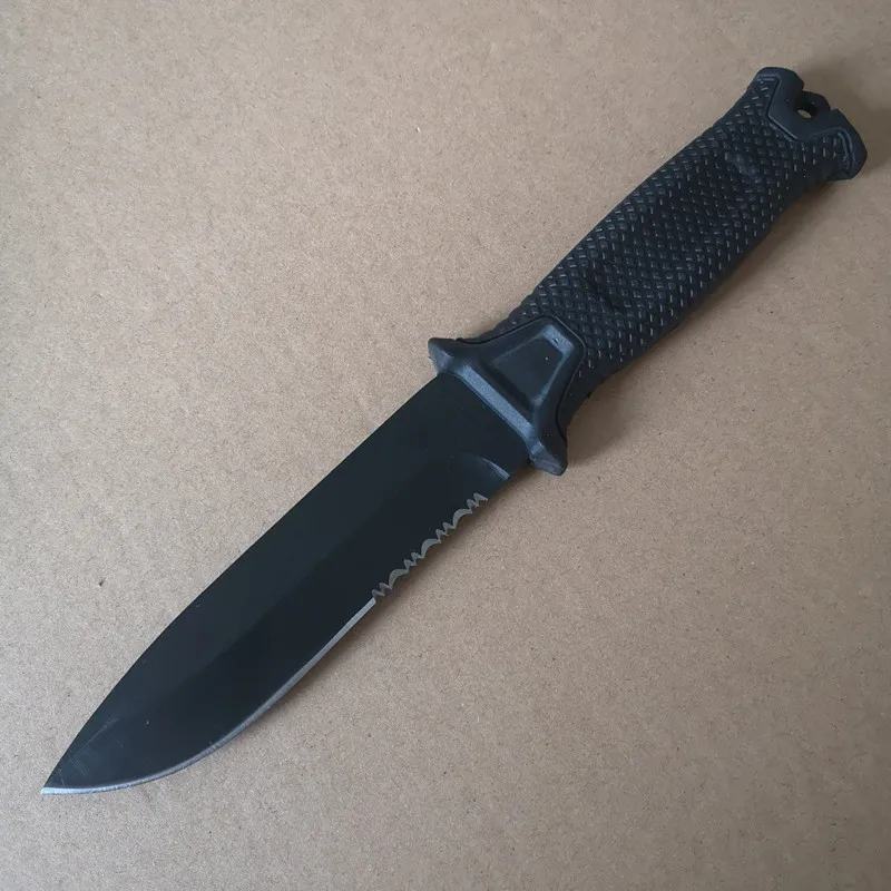 Черный/коричневый фиксированный нож открытый Тактический выживания Кемпинг Охота спасательный Походный нож с оболочкой - Цвет: H2