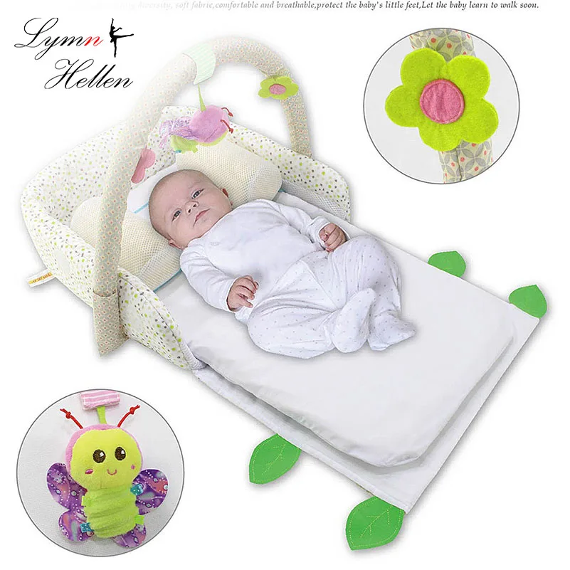 Portable Baby Foldable Infant Bed Newborn Crib Head Shaping Pillow Soft