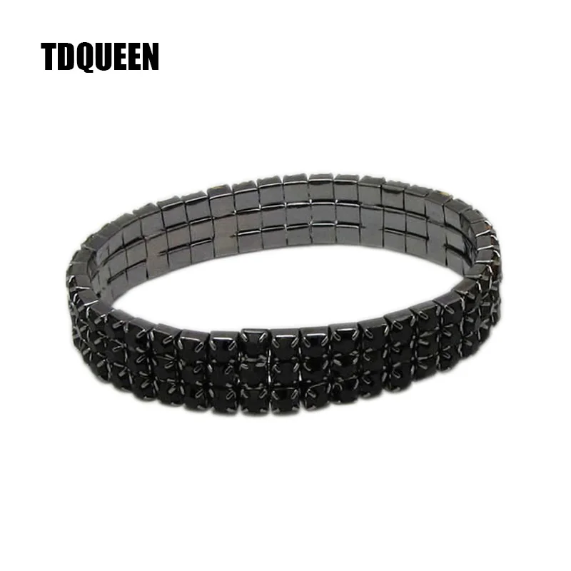 

2017 Promotion Real Trendy Pulseira Feminina Bangles Brazaletes Pulseras Mujer Bridal Wedding Rhinestone Stretch Bracelet 3 Row