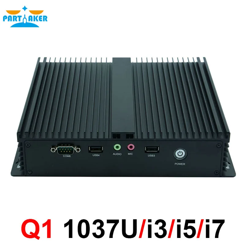 Немощные прочные промышленные компьютеры Celeron 1037U i5 3317u мини ПК без вентилятора с 6