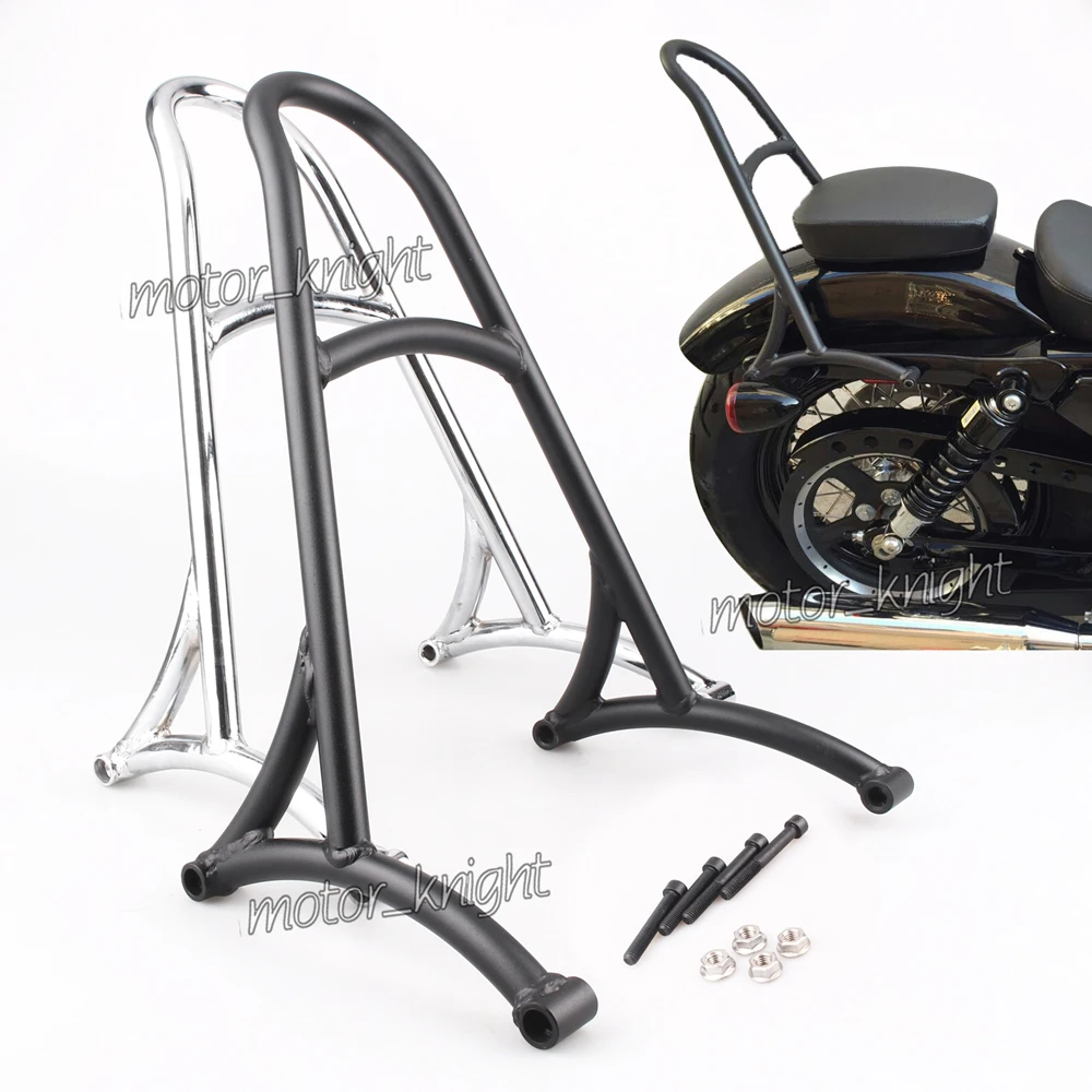 Burly Black Short Sissy Bar Backrest For Harley Sportster XL 883 1200 2004-2017