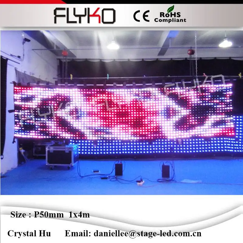 

Portable display screen flexible led video curtain decorate nightclub for rental P5cm 4x1m