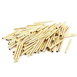 

100 Pcs R125-4S 2.36mm Dia Test Probe Receptacles 30mm Long Gold Tone