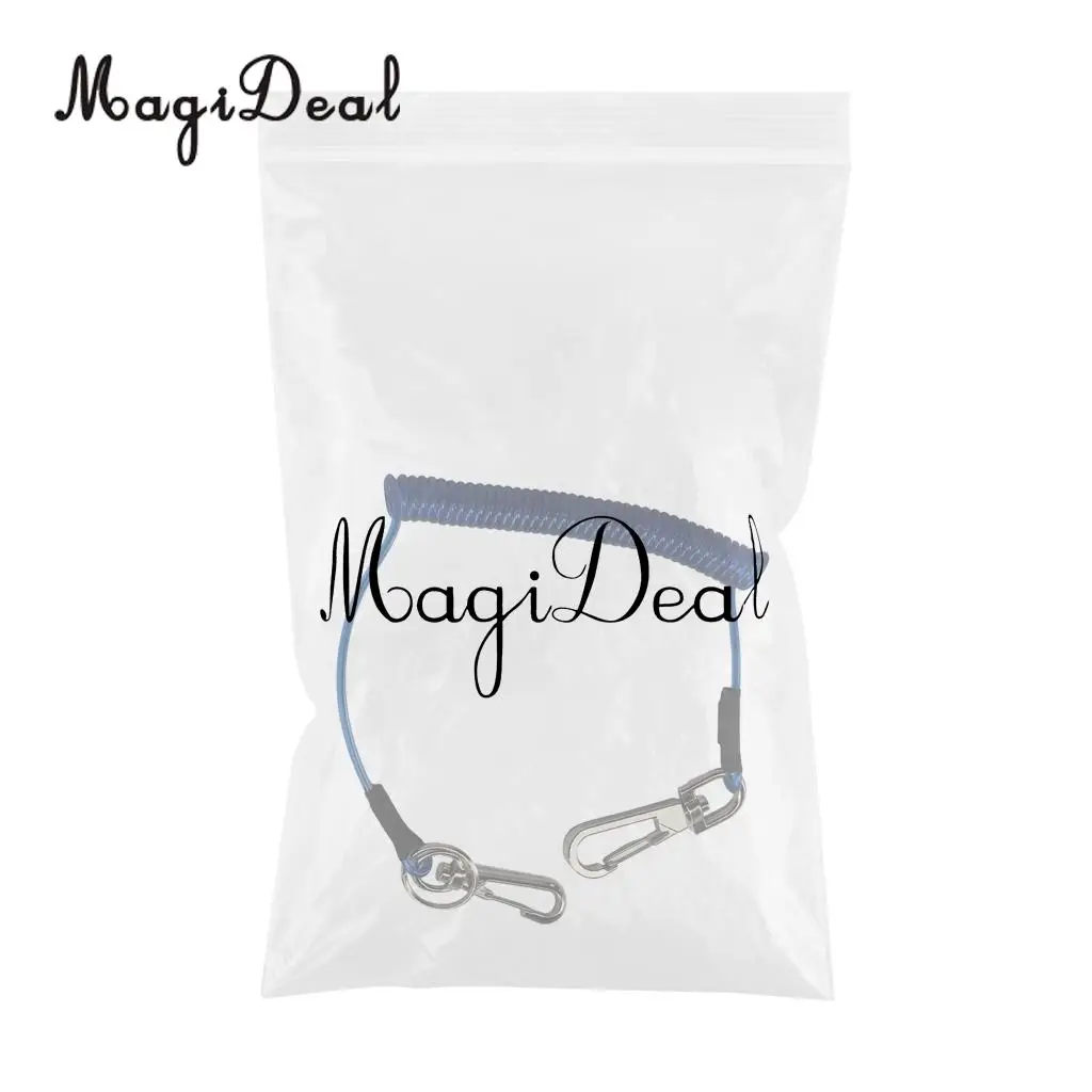 MagiDeal Lightweight Retractable Coiled Fishing Lanyard Steel Wire Pier Rope Tool for Rowing Boat Fishing Diving Water Sports