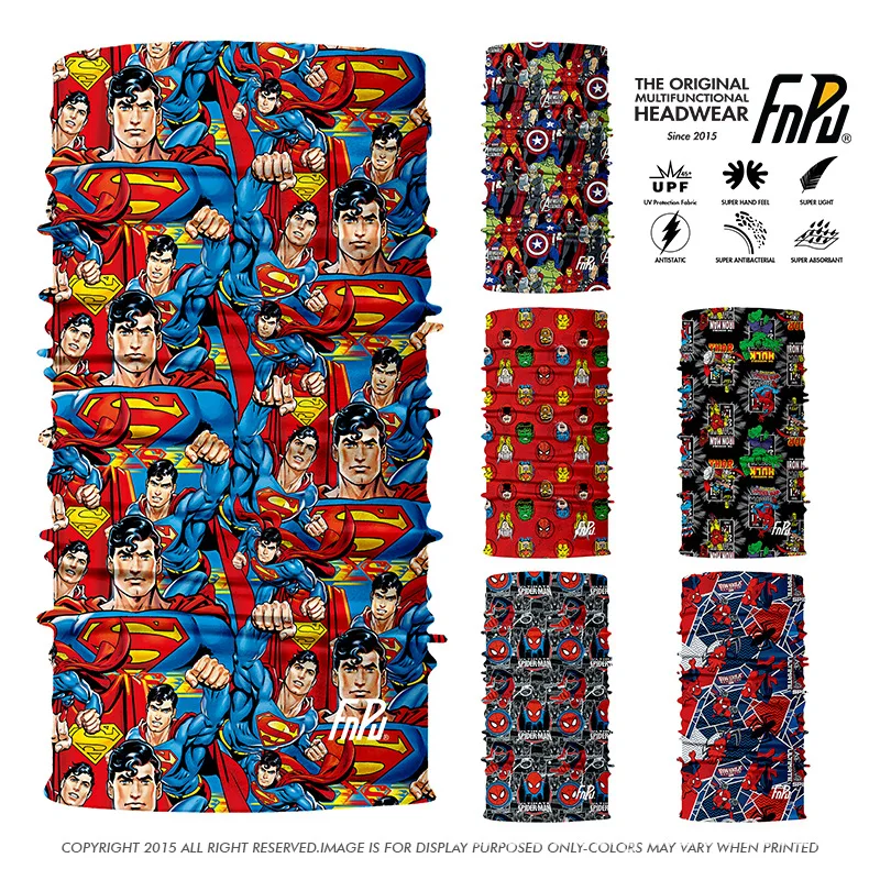 

3D Marvel Comics Superhero Seamless Bandana Cycling Scarf Spiderman Neck Gaiter Captain America Magic Bandana Cosplay Face Masks