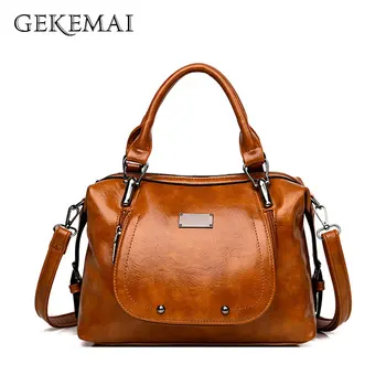 

Luxury Ladies Handbags Soft Leather Crossbody Bag Famous Shoulder Bags for Women Brand Designer Boston Tote Bag 2019 Spring New