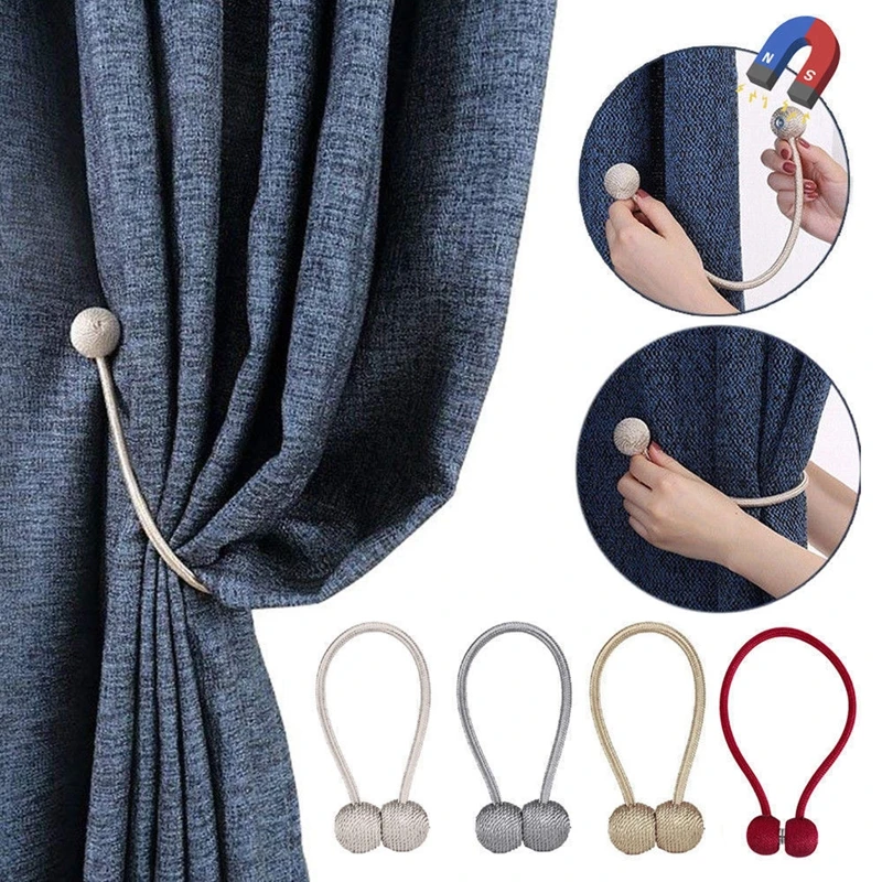 

New Pearl Ball Shape Curtain Magnetic Buckle Curtain Tie Backs Buckle Holder Clips Accessory Curtain Tieback
