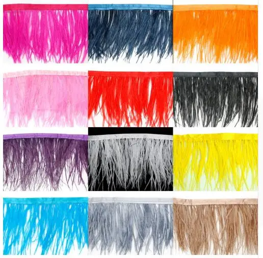 DEKEY оптовая продажа 50 м/лот 8-10cmMulti-Colored из-за мягкого и пушистое страусиное перо