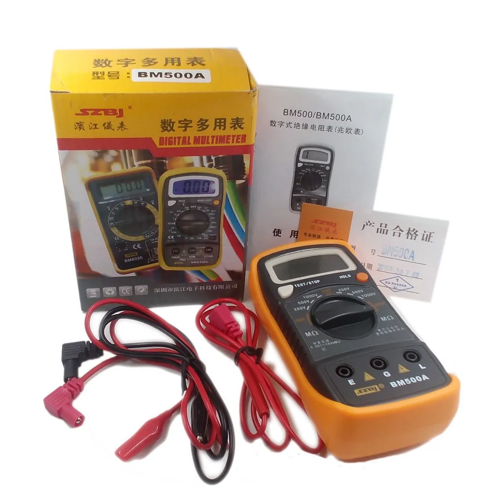 Free Shipping 1000V BM500A 1999M Digital Insulation Resistance Tester Meter Megohmmeter Megger