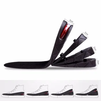 

1 Pair Shoe Insole Adjustable Height Shoe Insole 3-Layer Sport Insole Air Cushion Heel Insert Increase Taller High Tops 3Colors