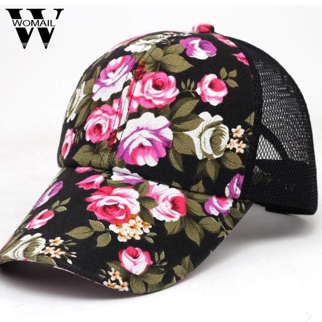 2018 gorra de béisbol mujer verano flores señora chicos chicas Hip Hop sombrero moda ajustable QG3 Dropshipping fed30|Gorras de béisbol| - AliExpress