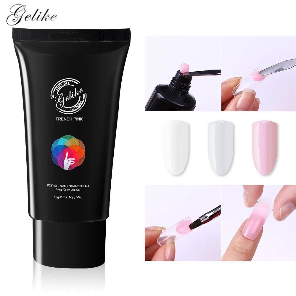 

Gelike Poly Gel Finger Extension 60ml Clear Pink Jelly Polygel Quick Building Nail Art Tips Extend UV Builder Gel Camouflage