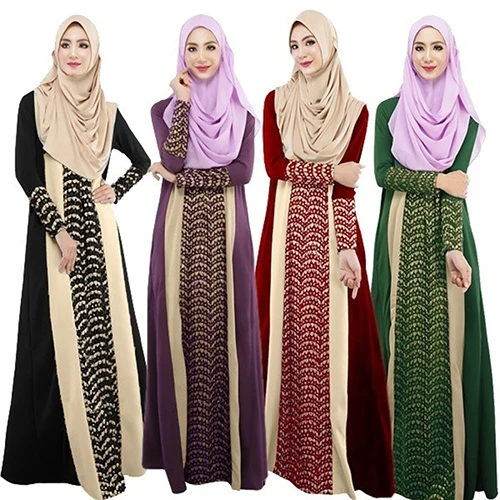 Muslim Kaftan Arab Robe font b Abaya b font font b Islamic b font Lace Stitching