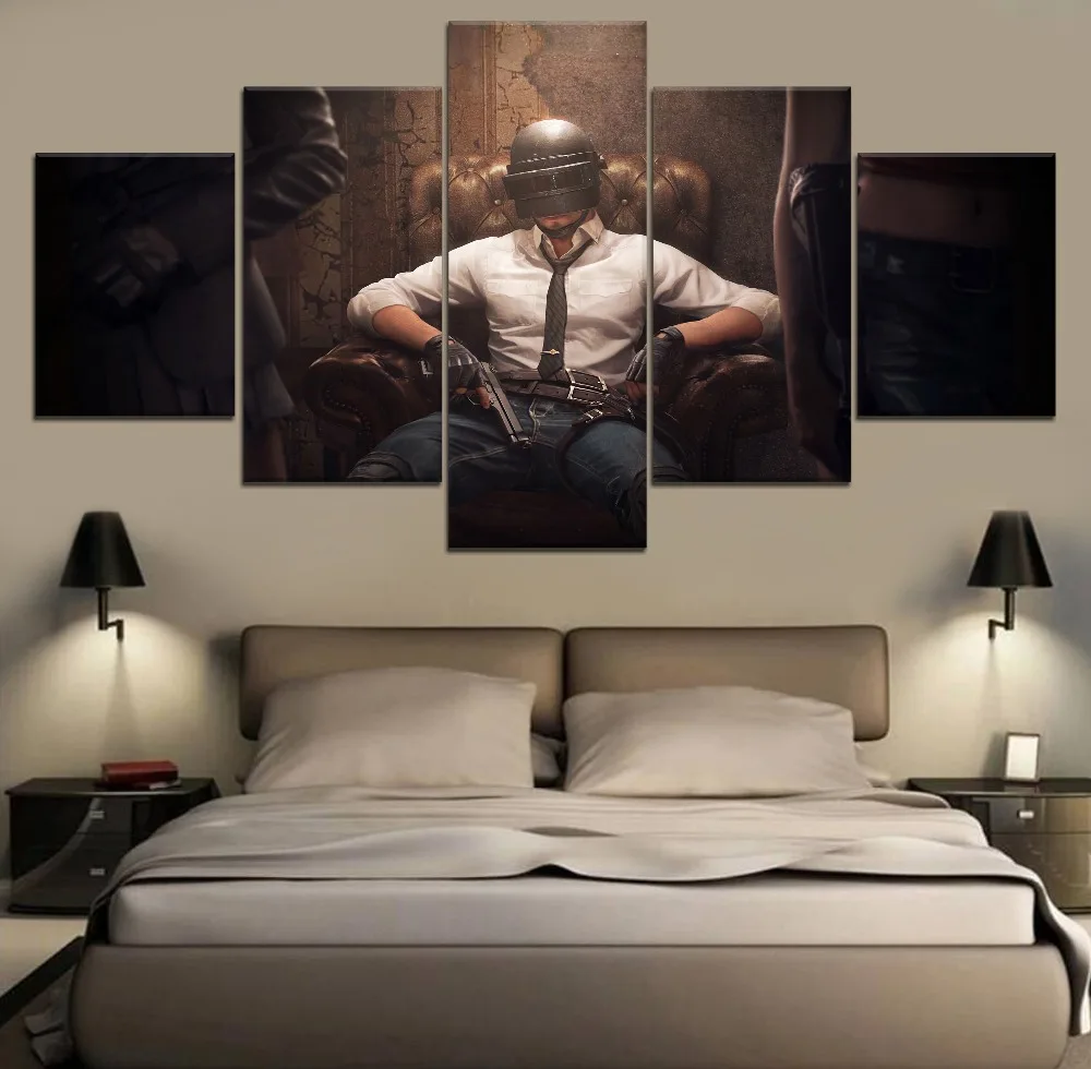 

PUBG Game 5 Panels Poster Modern Decorative HD Print Painting Home Decorative On Canvas Printing And On The Wall Picture