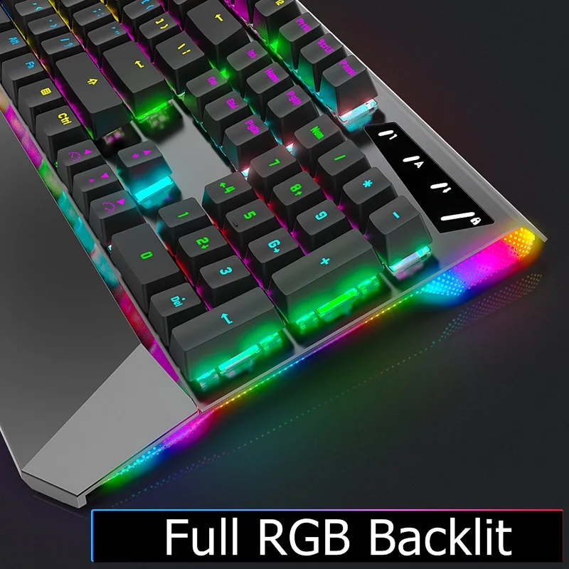 RK956 RGB/смешанный светильник с подсветкой эргономичная USB Проводная игровая клавиатура настольная клавиатура для ноутбука с боковыми огнями макро Программирование