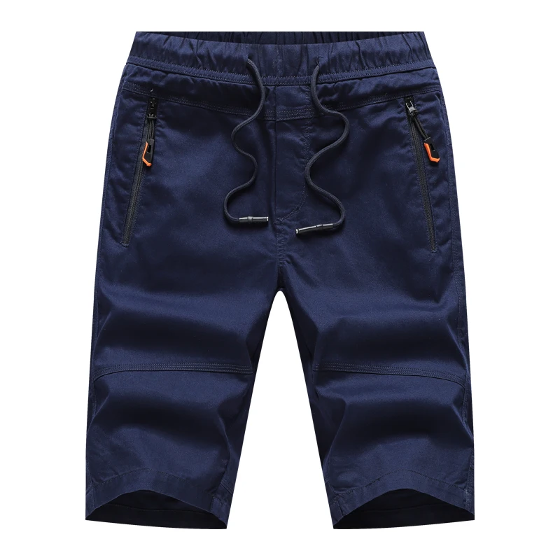 Однотонные мужские Шорты хлопковые мужские шорты кэжуал летние пляжные шорты новая эластичная талия персонализированные карманы шорты с застежкой "молния" мужские