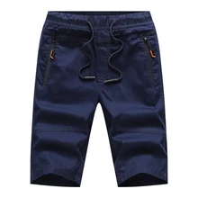 Однотонные мужские Шорты хлопковые мужские шорты кэжуал летние пляжные шорты новая эластичная талия персонализированные карманы шорты с застежкой "молния" мужские
