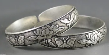 

A pair of China beautiful silver bangle Chinese silver Bracelet