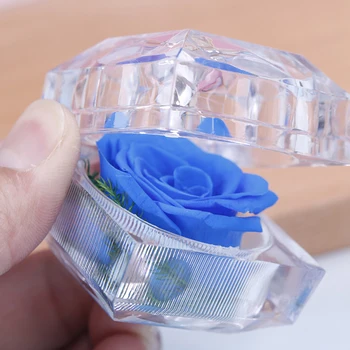 

Creative Gift Box Immortal Preserved Fresh Flower Rose Ring Box Wedding Fashion Valentines Engagement Box Jewellery Packing Box