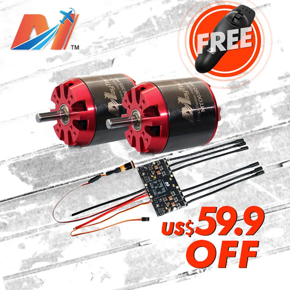 

Maytech Black Friday SALE electric skateboard kit 50A dual ESC based VESC dual motor controller 6365 sensored motor