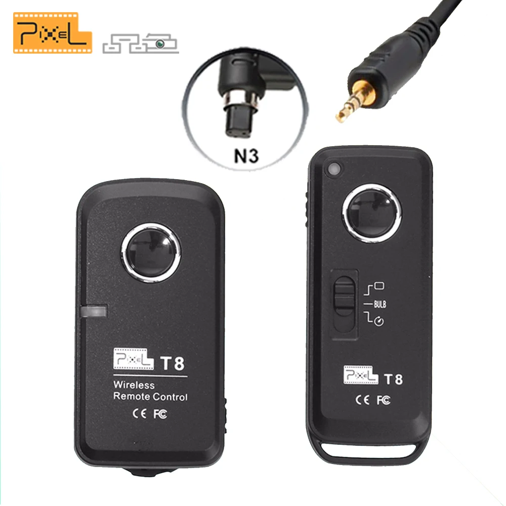 

Pixel T8 Wireless Timer Remote Shutter Release Control N3 For Canon 10D 20D 30D 40D 50D 5D 6D 7D 5D3 5D2 Camera VS TW-283 RW-221