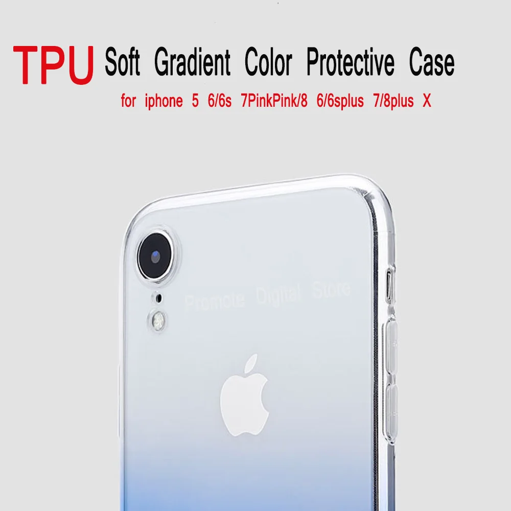 Ультратонкий Мягкий ТПУ чехол для iPhone 5S 6 7 прозрачный цветной силиконовый Полный