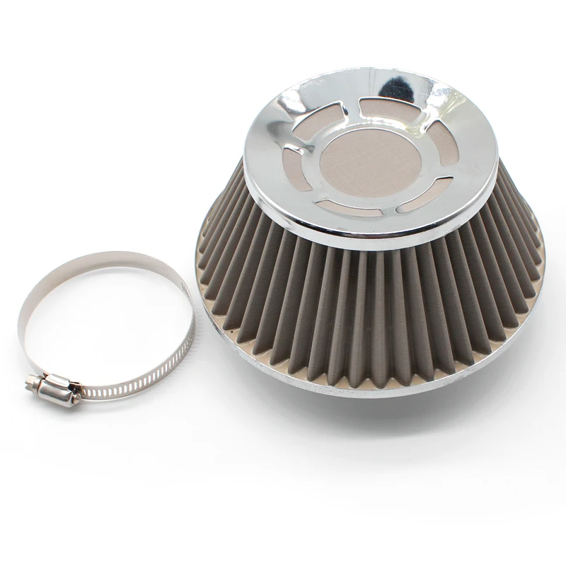 DEFT Universal 3" Car Air Filter Clean Intake High Flow Round Cone Car Air Intake Filter Induction Kit High Power Sports Mesh