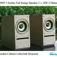 Iwistao HIFI динамик 3 дюйма полный спектр деревянный шкаф лабиринт структура 2x10 Вт 4 Ом 85дб шероховатая поверхность для трубки аудиоусилитель