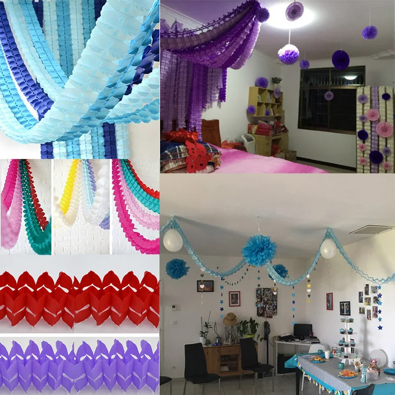 3 6m Garlands Paper Birthday Party Festival Home Decoration Wedding Venue Layout Greeting Cards Party Supply Party Supplies 3 6m garlands paper birthday party