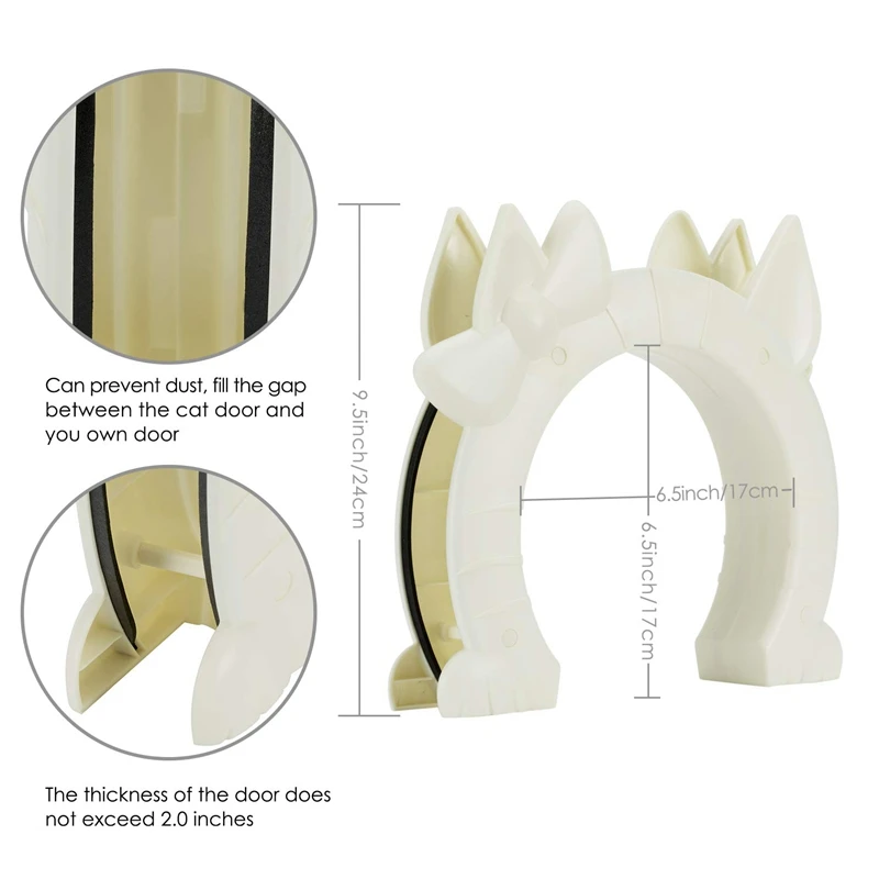 Дверь для кота, дверь для животных для кошек Межкомнатная дверь 2 пути отверстие формы прохода подходит полый сердечник стекло твердая