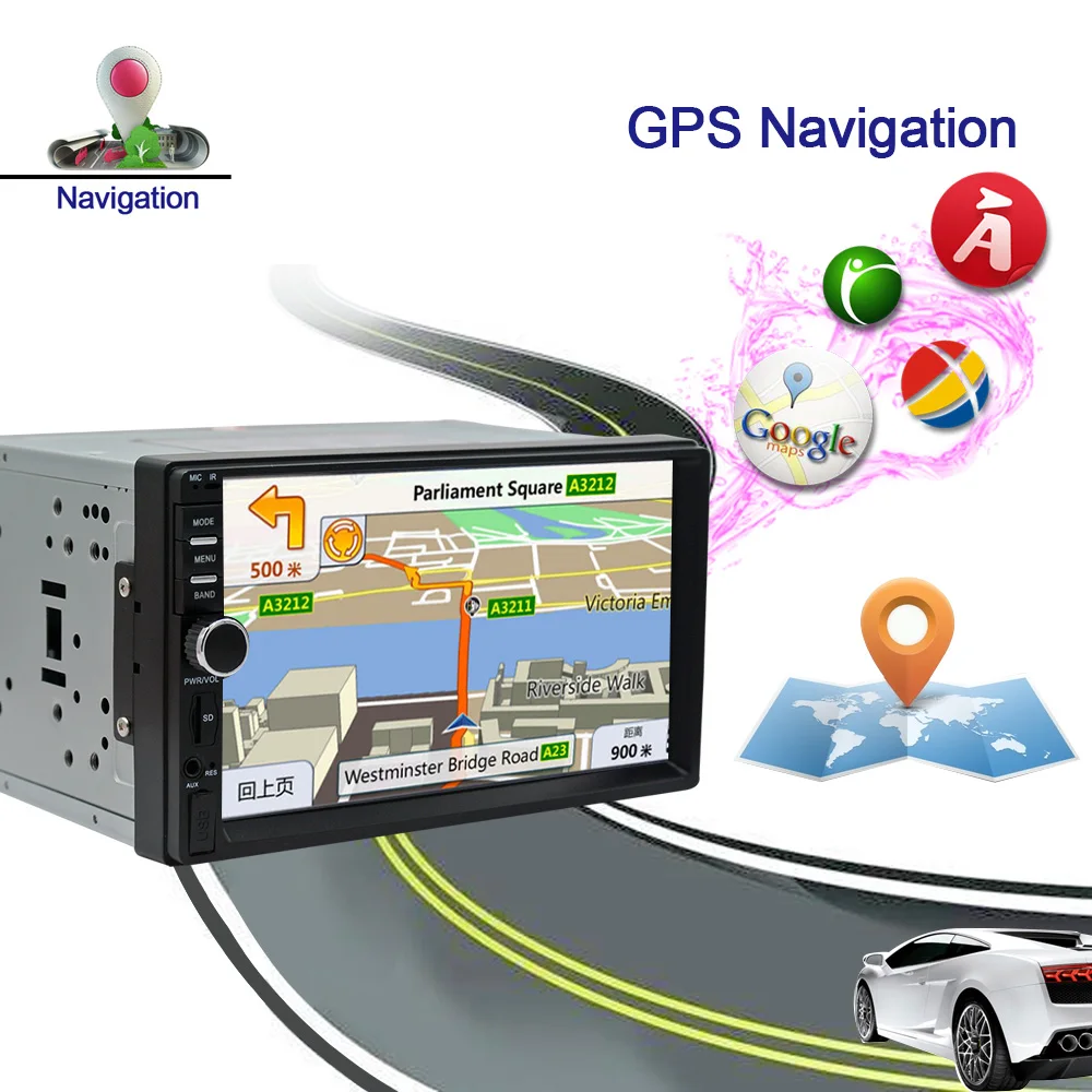 Автомобильное навигационное устройство GPS HD 7-дюймовый постоянной ёмкости, универсальный конденсатор Экран Android Системы автомобильное gps-устройство Bluetooth Полный сенсорный Экран USB, sd-проигрыватель